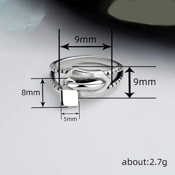  Niche design zipper design ring female personality special shape network celebrity matching accessories fashionable popular style