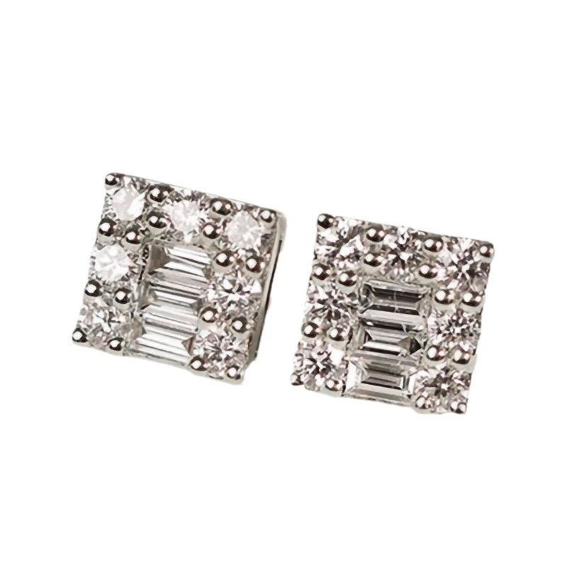  European and American simple exquisite earrings daily matching geometric earrings micro-inlaid zircon ladies earrings