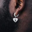 Hot selling hiphop hip-hop full zircon heartbreak earrings personality earrings for men and women