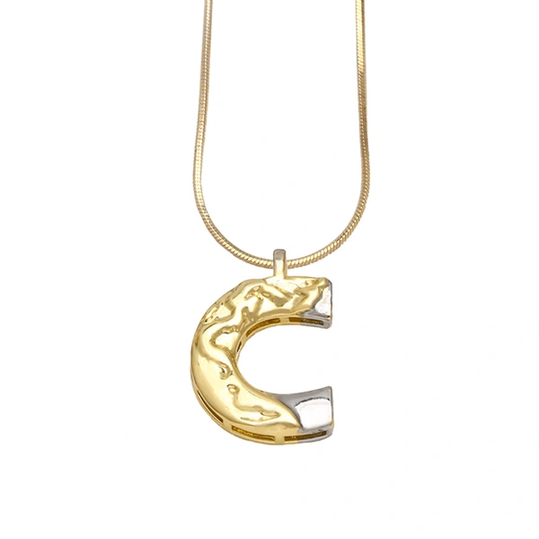 AS jewelry European and American 26 English letters pendant necklace female two-color gold-plated clavicle chain nkp20