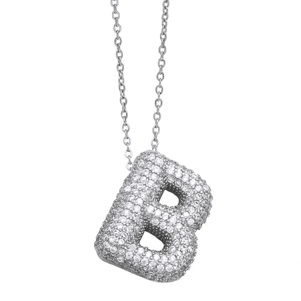New hot selling 26 letters pendant necklace female hip hop inlaid with zircon gold-plated clavicle chain nkp22