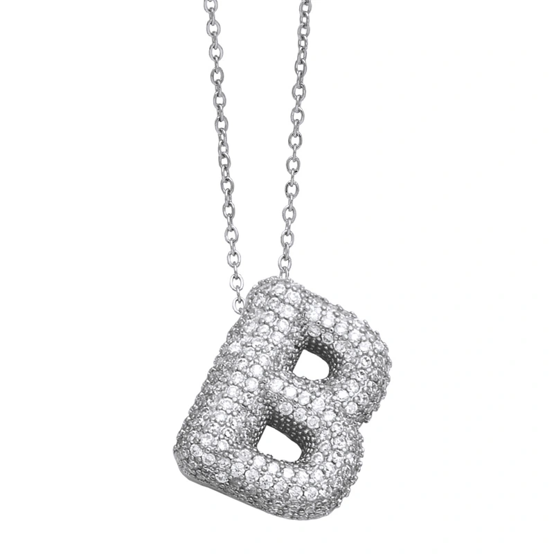 New hot selling 26 letters pendant necklace female hip hop inlaid with zircon gold-plated clavicle chain nkp22