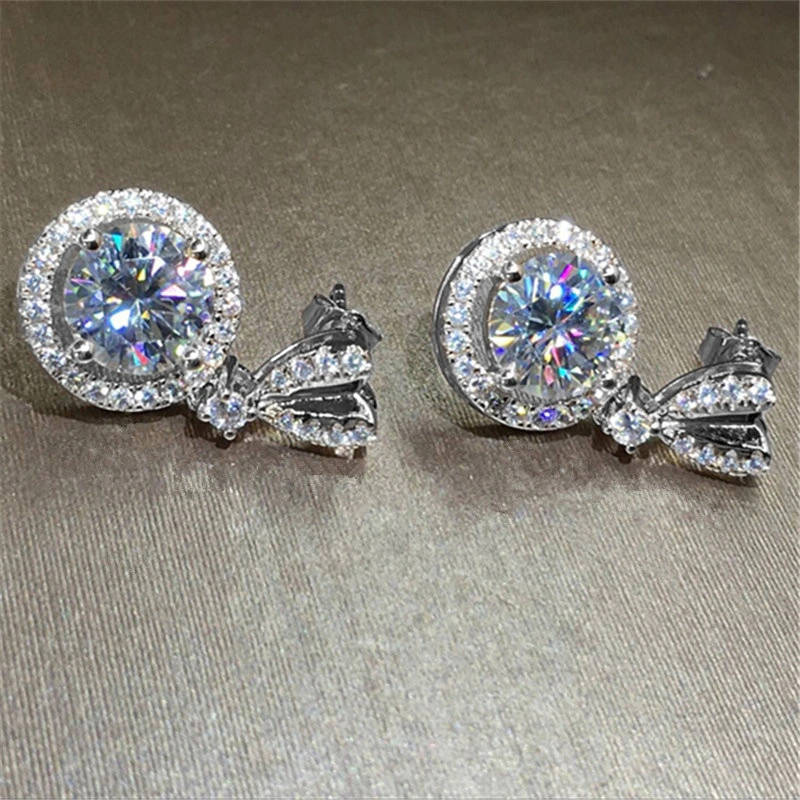 Wedding Bridal Jewelry Exquisite Zircon Heart-Shaped Drop Earrings for Women European and American Quality Earrings Manufacturer Wholesale