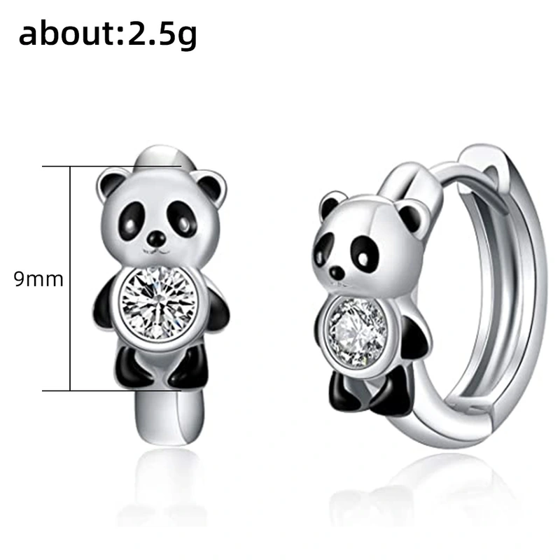 Japanese cute panda earrings cute chubby little panda summer temperament internet celebrity new trendy earrings