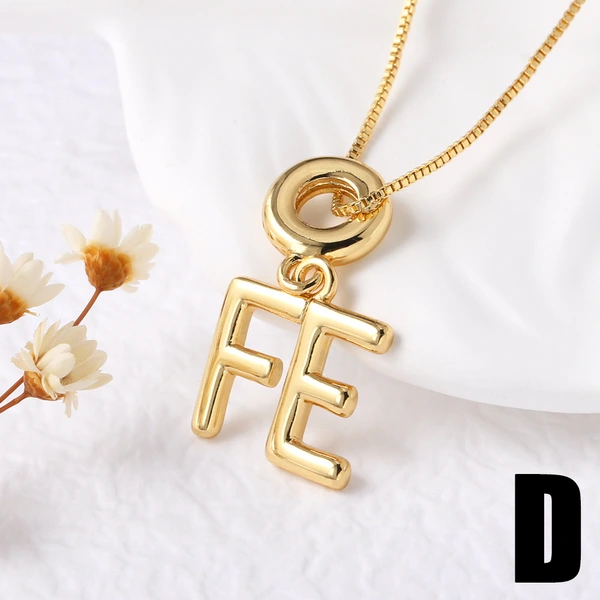 AS jewelry hot selling letter fe love pendant necklace female copper plated 18k gold clavicle chain nkb352