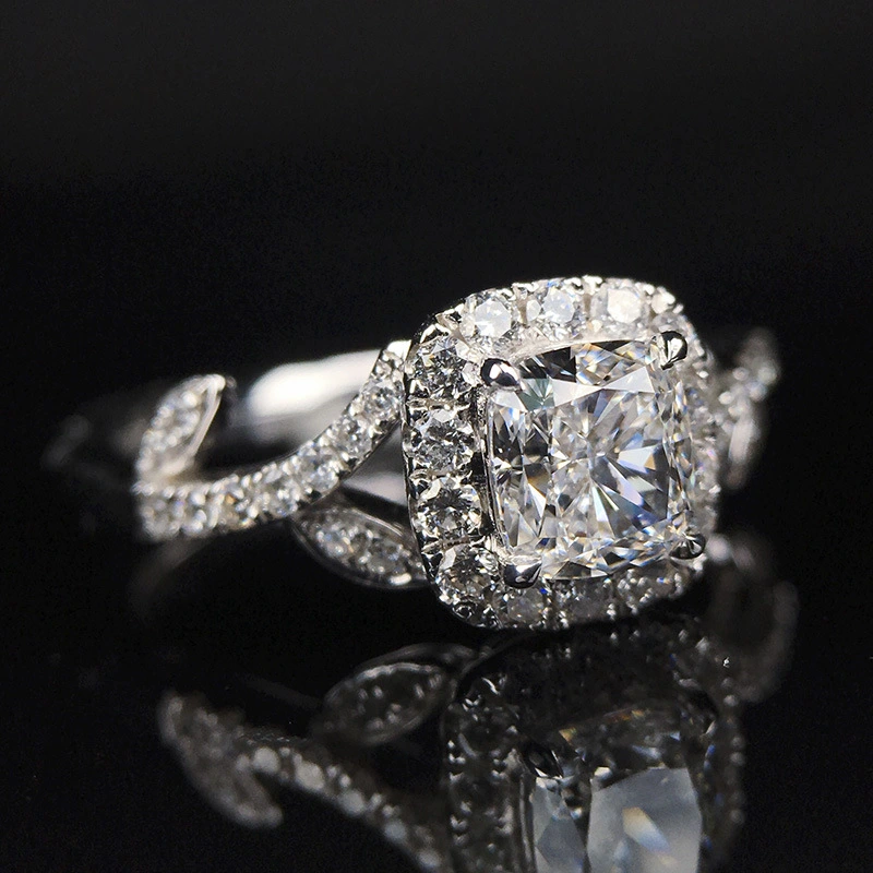  Hot selling new princess square ring European and American hot style inlaid zircon women's jewelry engagement proposal ring