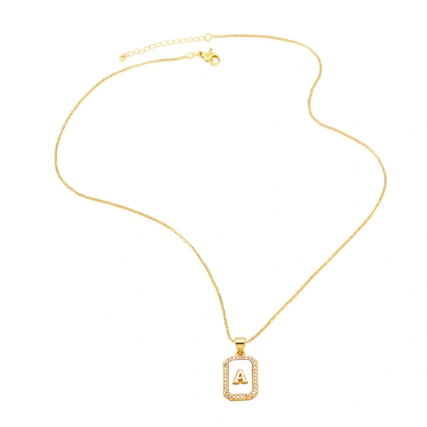 AS jewelry European and American new shell cube 26 English letters necklace clavicle chain female nkb581