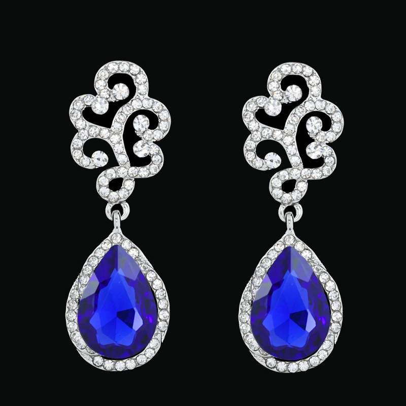 AS jewelry inlaid crystal water drop bridal earrings female simple fashion earring accessories erj07