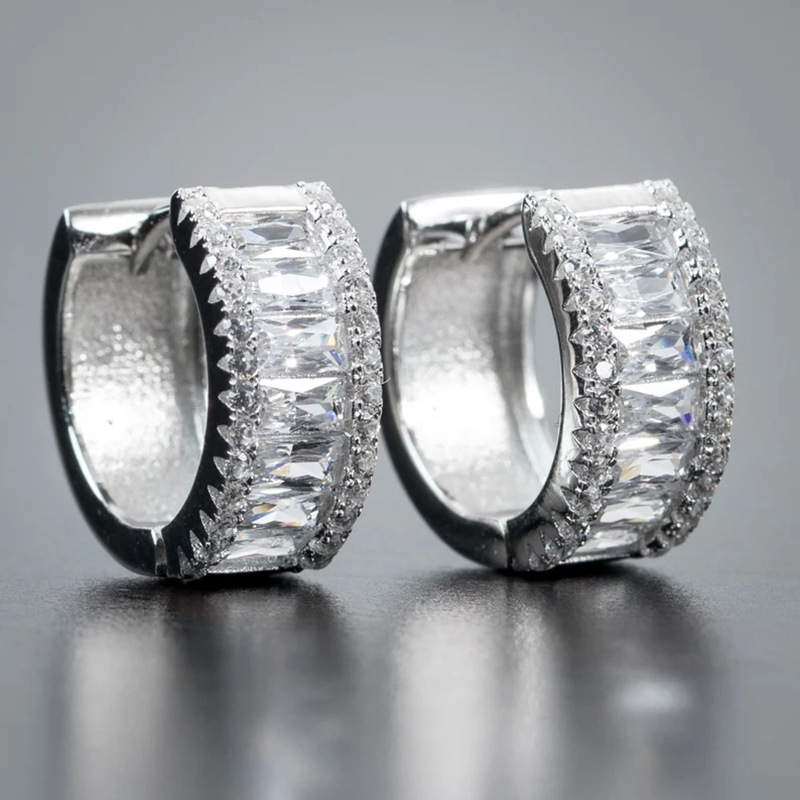 New trendy design Japanese and Korean ear clips, elegant zircon exquisite high-end earrings, cool style, simple and versatile