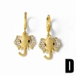 AS Jewelry Hot Selling Copper Plated 18K Gold Full Zircon Elephant Pendant Earrings Era058