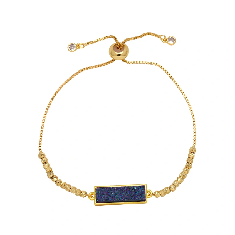 Jewelry colorful long bracelet European and American simple copper plated 18k gold bracelet hand jewelry wholesale brd23