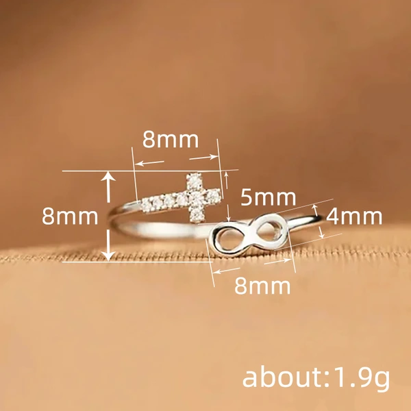  European and American open ring Mobius ring Arabic numeral ring female Korean style personality ring