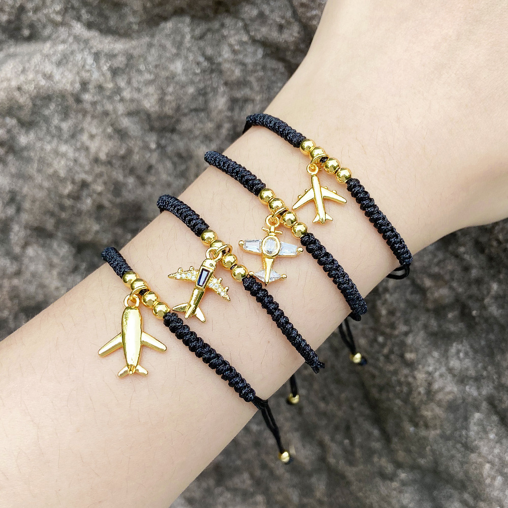 European and American simple fashion braided bracelet new style niche design all-match hip-hop airplane bracelet brk72