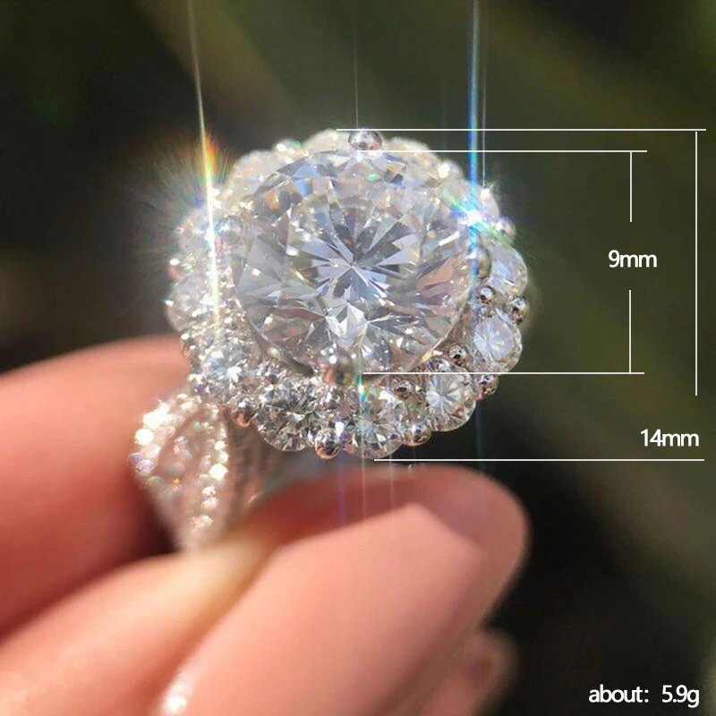 Hot selling new style women's micro-encrusted diamond ring flower ring jewelry wholesale