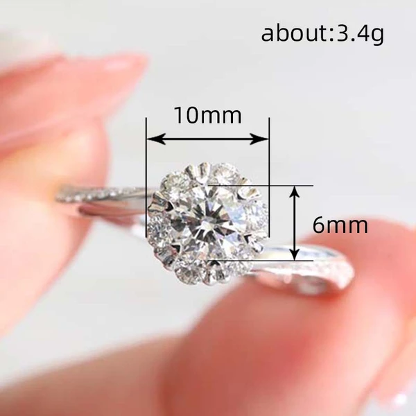  Japanese and Korean new bouquet proposal simulation diamond ring swing arm design high-end ring temperament versatile ring