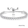 Fashion bracelet for women, niche, simple, high-end hand jewelry, single row, 4mm adjustable jewelry