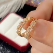 European and American design zircon earrings simple high-end ring chain earrings for women