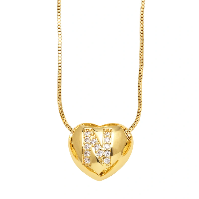 AS jewelry new style inlaid zircon love 26 letters pendant necklace clavicle chain nkb281necklace