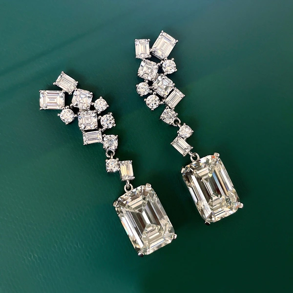 New personality geometric earrings quadrilateral high-end bridal earrings generous temperament irregular earrings