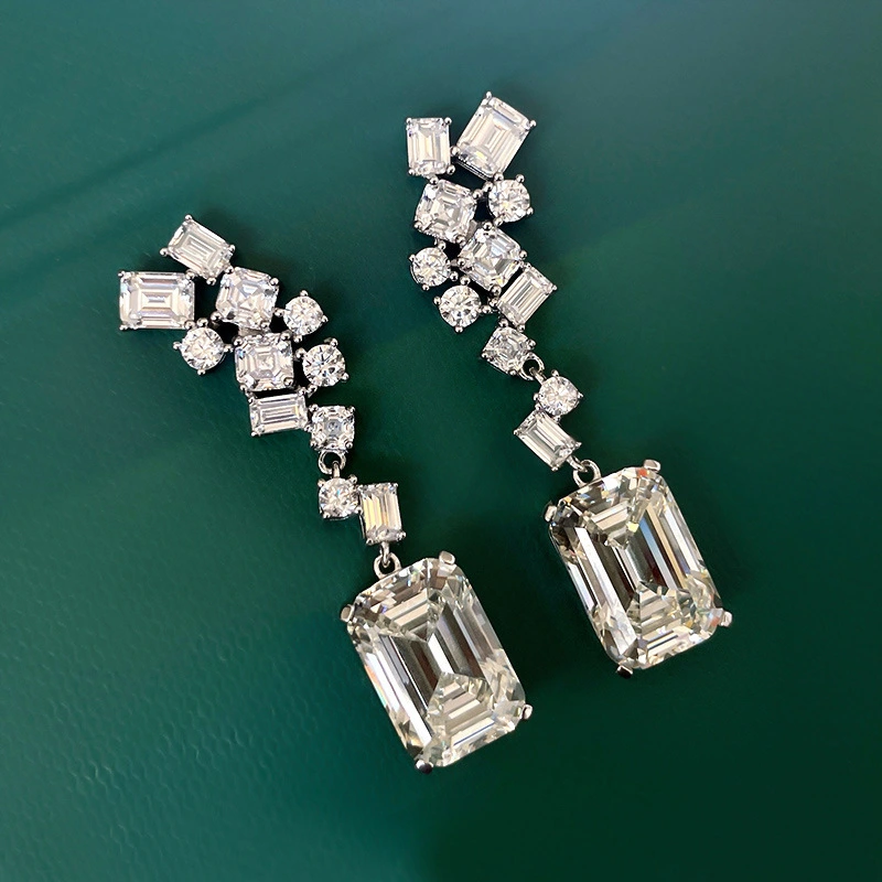 New personality geometric earrings quadrilateral high-end bridal earrings generous temperament irregular earrings