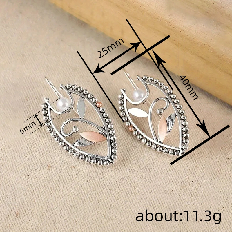 Live broadcast forest retro literary earrings exquisite leaves multi-color jewelry imitation pearl flower leaf earrings