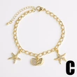 AS jewelry ocean style starfish pendant bracelet copper gold-plated bracelet bra79 bracelet