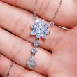 Bridal jewelry necklace three-piece set super shiny flower water drop zircon jewelry Korean version women's necklace set