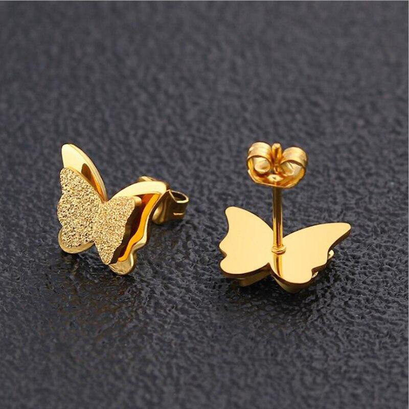 New three-dimensional butterfly earrings for women, new trendy women's creative cute earrings, sweet temperament, Japanese and Korean earrings