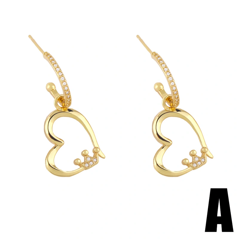 Clearance European and American new crown heart earrings high-end cold style earrings temperament network celebrity earrings erz23