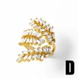 AS jewelry European and American geometric exaggerated high-end copper plated real gold inlaid zircon open ring female rih72