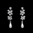 Gentle temperament long earrings flower imitation pearl high-end leaf water drop French earrings wholesale