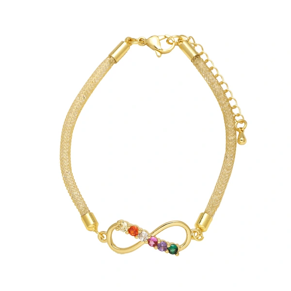 AS jewelry hot selling copper plated real gold full zircon 8 figure bracelet hand jewelry brf98 bracelet