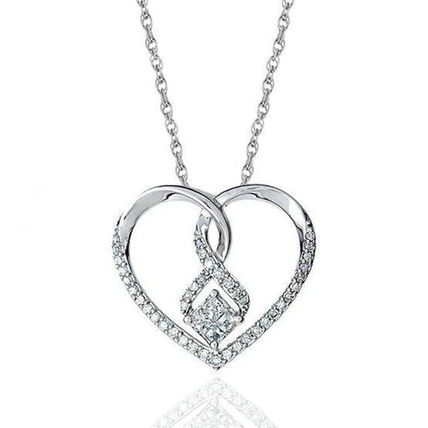 Korean style necklace simple shining heart-shaped zircon pendant clavicle chain Valentine's Day gift for girlfriend