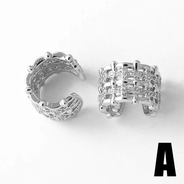 AS Jewelry Hot Selling Ear Bone Clip High-grade Copper Plated Real Gold Inlaid Zircon C-shaped Earrings era335