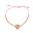 Hot selling love braided bracelet women European and American fashion peach heart pendant hand jewelry bracelet brk97