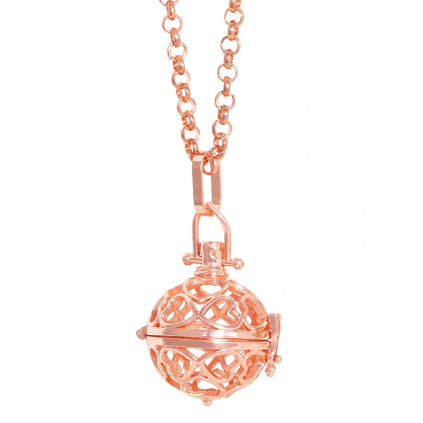 Hot selling hollow openable palace bell love magic box pendant aromatherapy necklace sweater chain wholesale nkv22