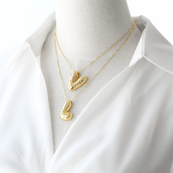 AS jewelry fat English letter necklace female gold-plated zircon clavicle chain nkb241
