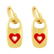 Clearance 2024 Metal Style Earrings Women Creative Personality Oil Drop Geometric Heart Shape Earrings Wholesale erx43