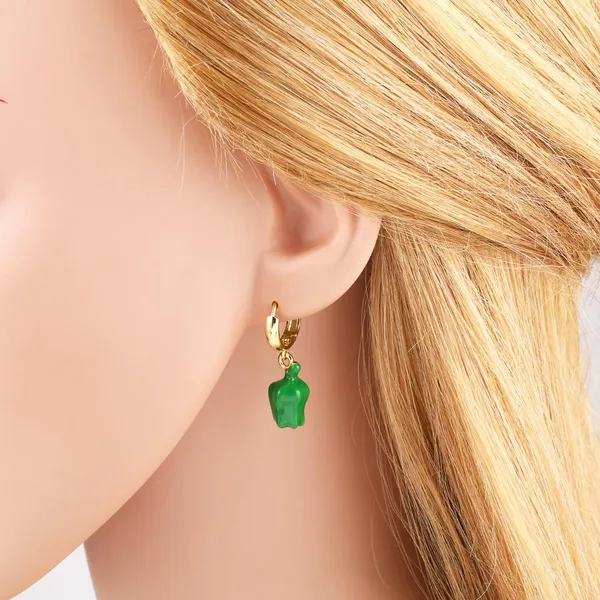 AS jewelry European and American hot-selling copper plated real gold fruit cherry insect pendant earrings earrings female era039