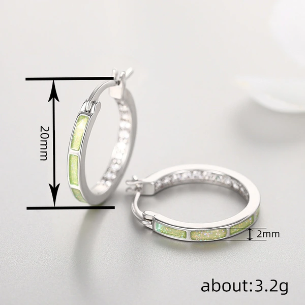 Hot-selling earrings for women, imitation opal, ring-shaped exquisite jewelry, personalized internet celebrity style, fashionable and super hot-selling