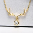  Christmas inlaid zircon necklace women's antler elk pendant jewelry lady style cute holiday ornaments