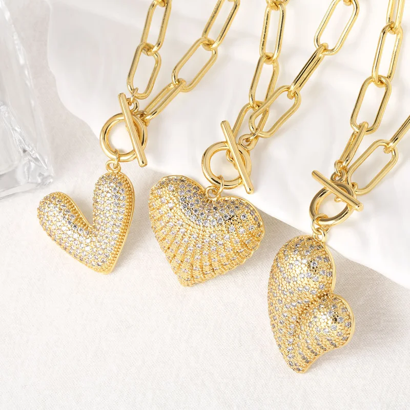 AS jewelry European and American all-match high-end Valentine's Day love heart pendant necklace sweater chain nkb647