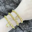 AS jewelry European and American new love cross pendant bracelet glossy gold-plated beaded bracelet brf82