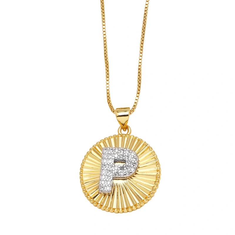 AS jewelry European and American copper plated real gold 26 English letters necklace clavicle chain nkb107 necklace