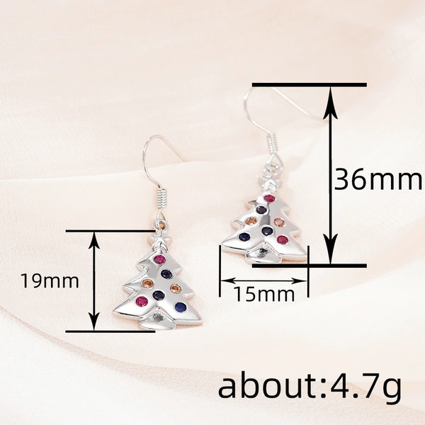  Christmas tree colorful earrings for women micro inlaid popular Christmas holiday earrings super hot fashion jewelry