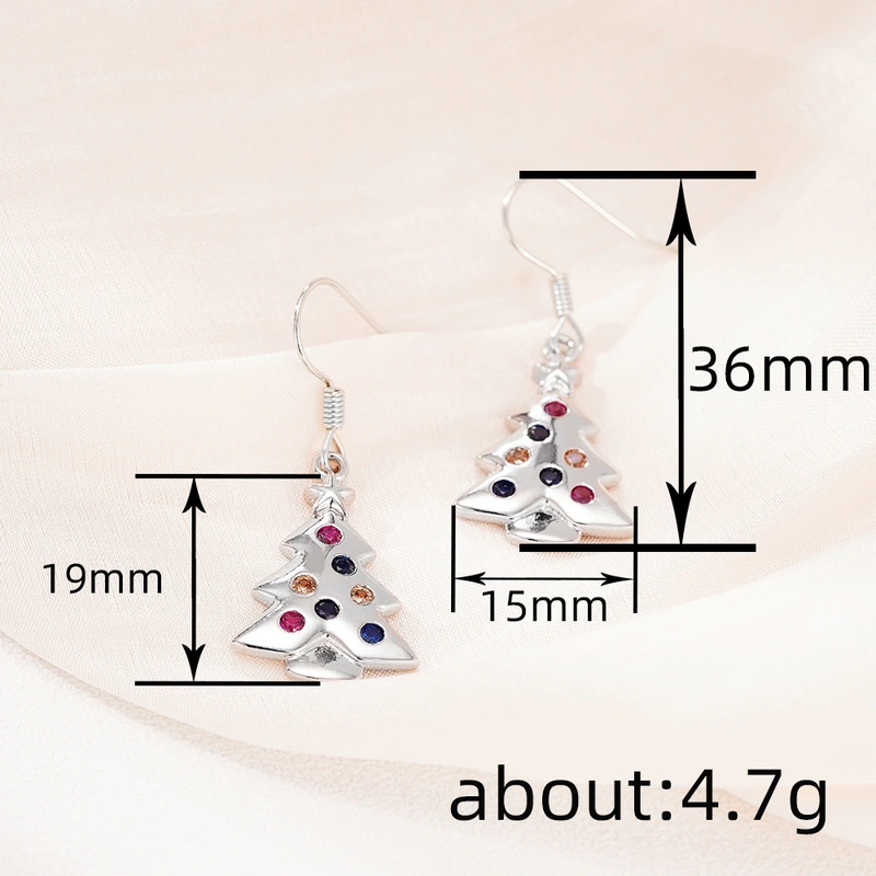  Christmas tree colorful earrings for women micro inlaid popular Christmas holiday earrings super hot fashion jewelry