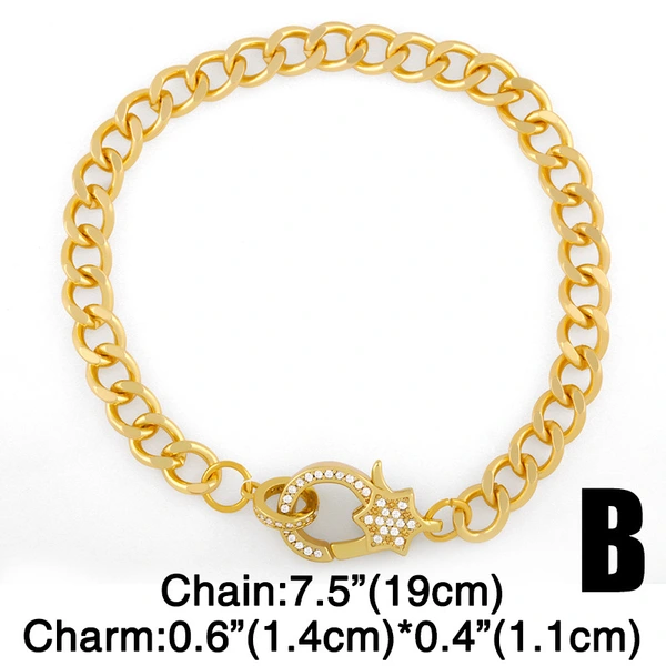 Bracelet women's simple light luxury high-end Internet celebrity bracelet style Cuban chain bracelet brc58