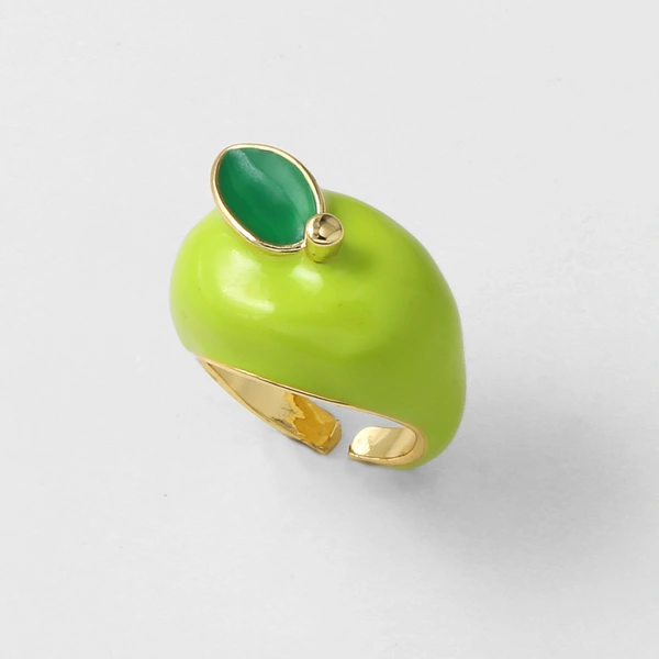 AS jewelry Europe and the United States hot selling oil drop fruit apple open ring gold-plated ring ris80 ring