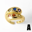 AS jewelry European and American colored zircon love ring gold-plated high-grade irregular open ring rim72