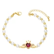 Clearance trend personality sweet cool style love bracelet female net red pearl bracelet colored diamond peach heart bracelet brj96